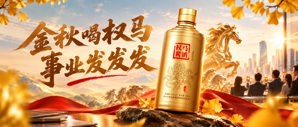金秋喝权马，事业发发发！权马酱酒，金瓶金盖金标金盒金袋金箱金品质，“金”在掌握